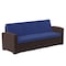 Flash Furniture Seneca Brown Faux Rattan Sofa with All-Weather Navy Cushions DAD-SF1-3-BNNV-GG - alternate 9